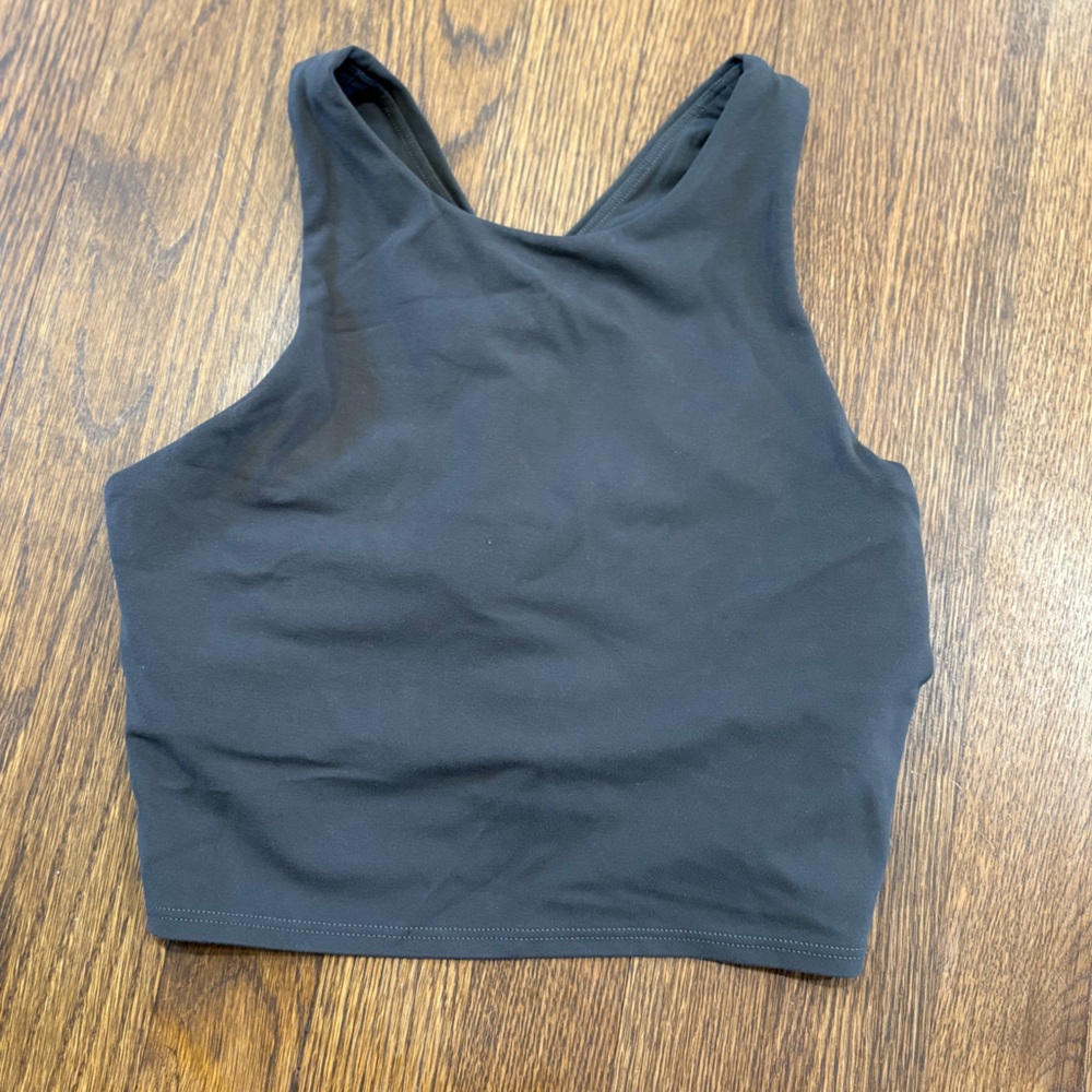 Athleta Charcoal Green Conscious Crop Top